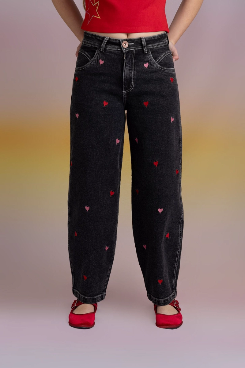 JEANS MONETT BALLOON CORAZONES NEGRO CACAO - 3