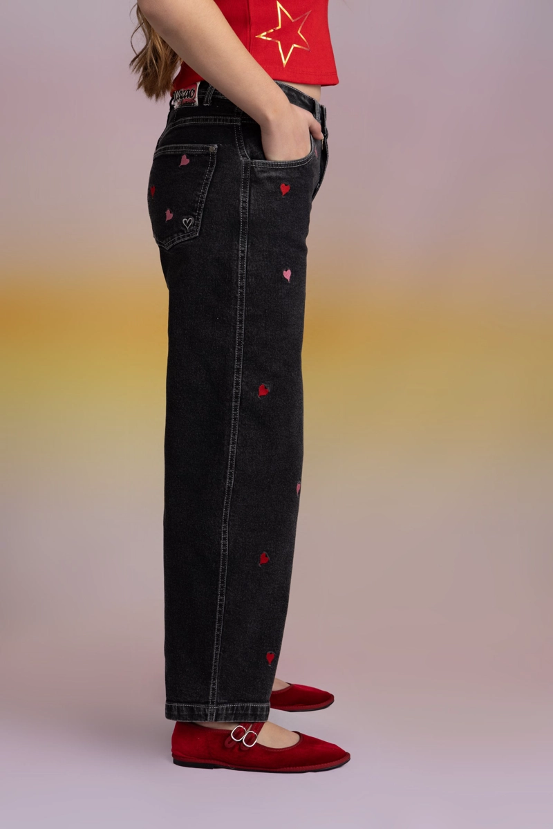 JEANS MONETT BALLOON CORAZONES NEGRO CACAO - 4