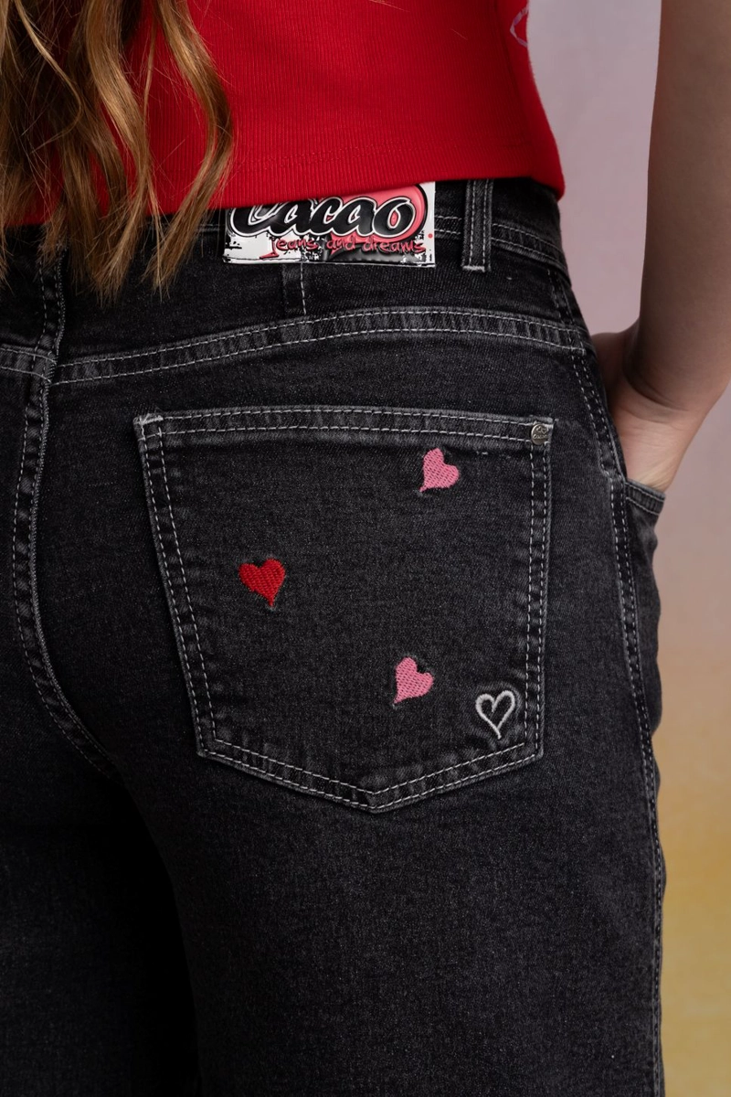 JEANS MONETT BALLOON CORAZONES NEGRO CACAO - 6