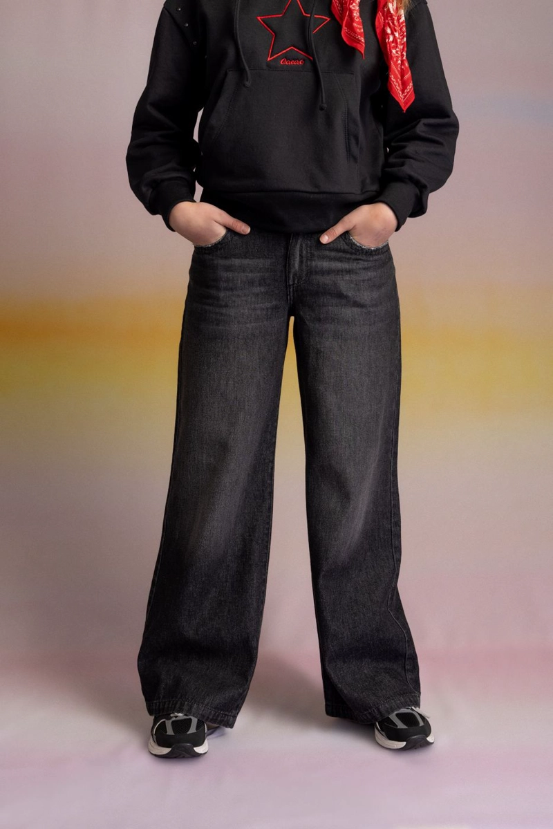 JEANS TADOT WIDE BOLSILLO ESTRELLAS NEGRO CACAO - 2