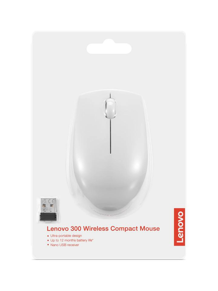 MOUSE INALÁMBRICO LENOVO 300 WIRELESS COMPACT CLOUD GREY - 9