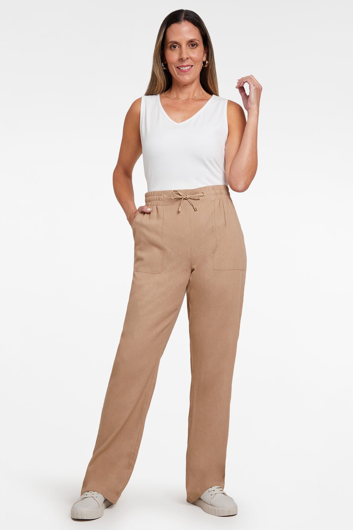 PANTALÓN PRETINA ELASTICADA TAUPE FASHION'S PARK - 2