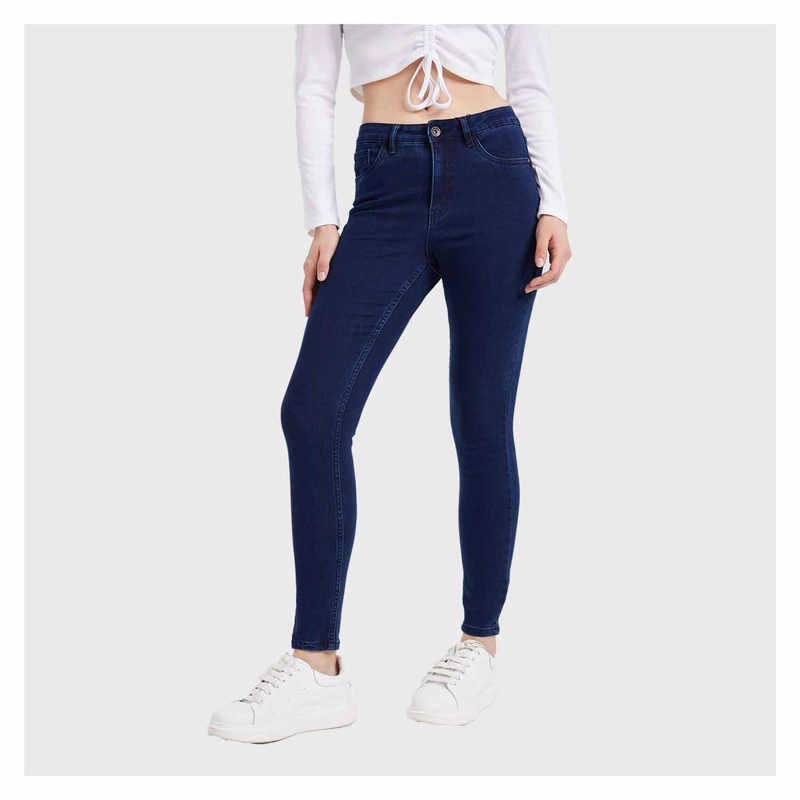 JEANS MUJER SUPER SKINNY EMILIA AZUL MARINO FASHION'S PARK - 2