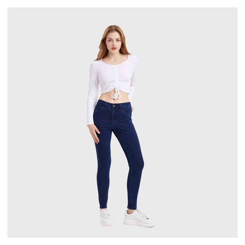 JEANS MUJER SUPER SKINNY EMILIA AZUL MARINO FASHION'S PARK - 4