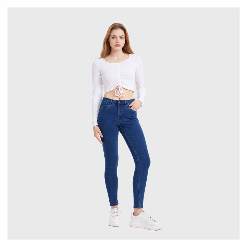 JEANS MUJER SUPER SKINNY EMILIA AZUL ELECTRICO FASHION'S PARK - 3