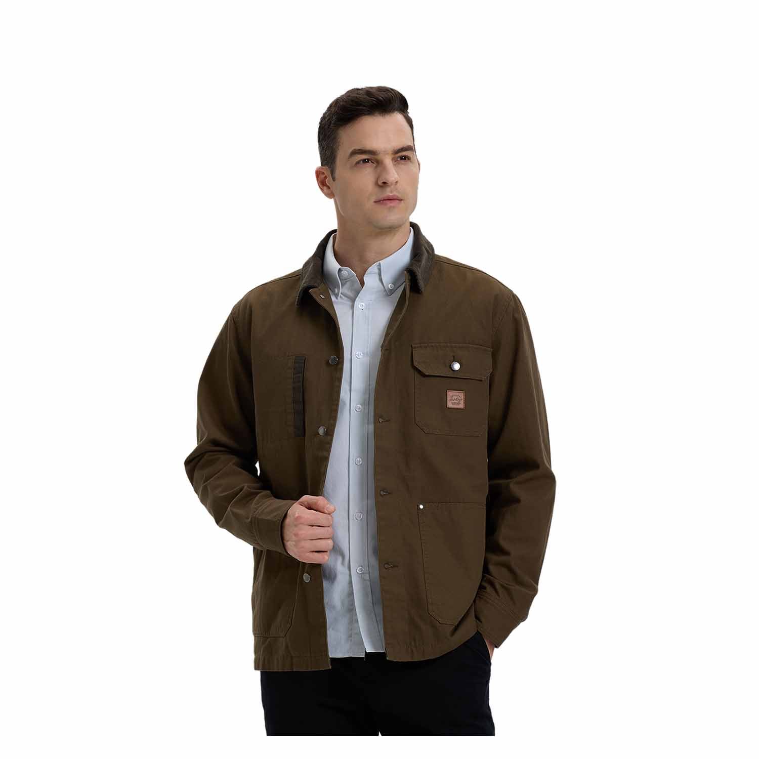 CHAQUETA HOMBRE CON CUELLO VERDE MILITAR FASHION'S PARK - 1