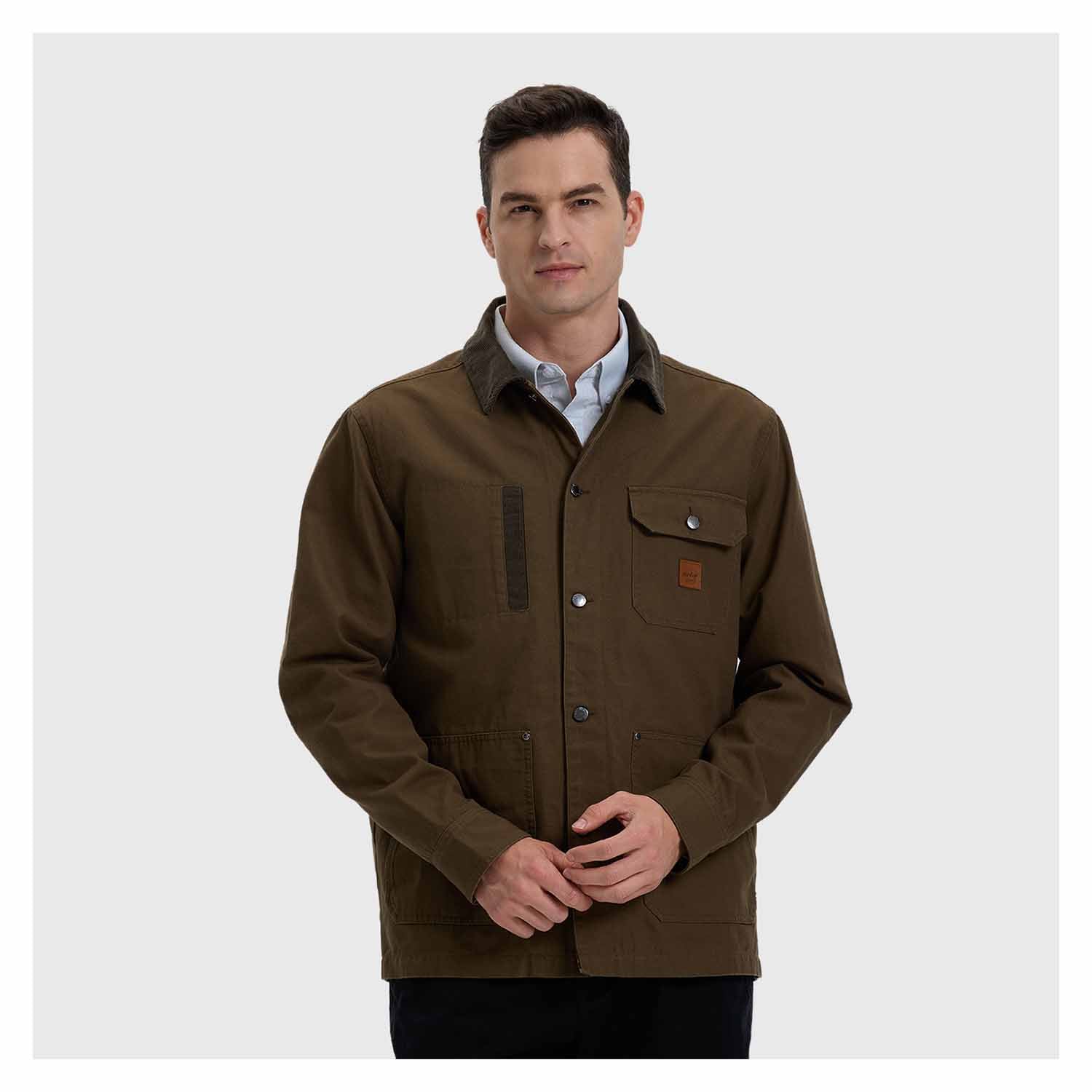 CHAQUETA HOMBRE CON CUELLO VERDE MILITAR FASHION'S PARK - 2
