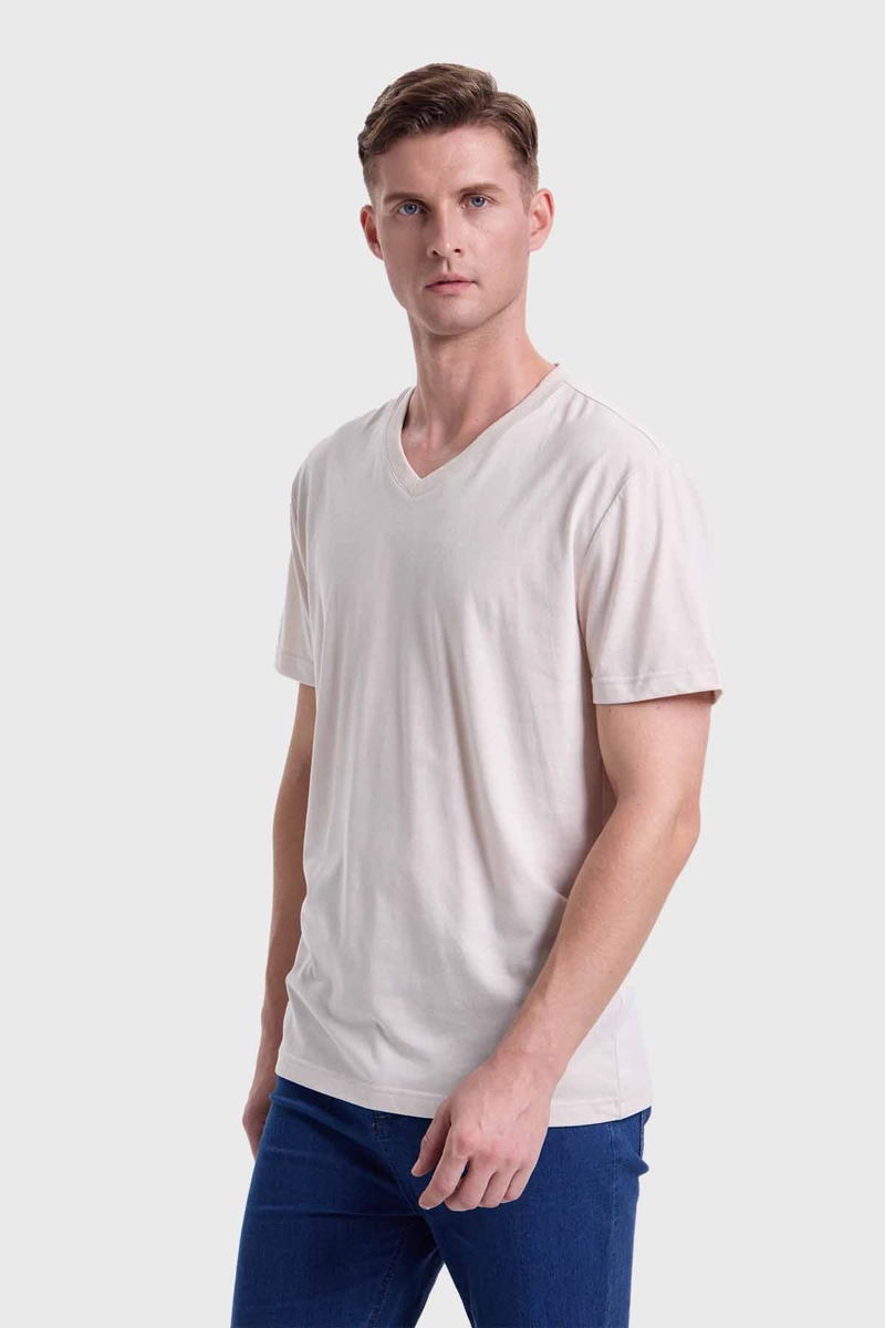 POLERA HOMBRE BÁSICA BEIGE I FASHION'S PARK - 2