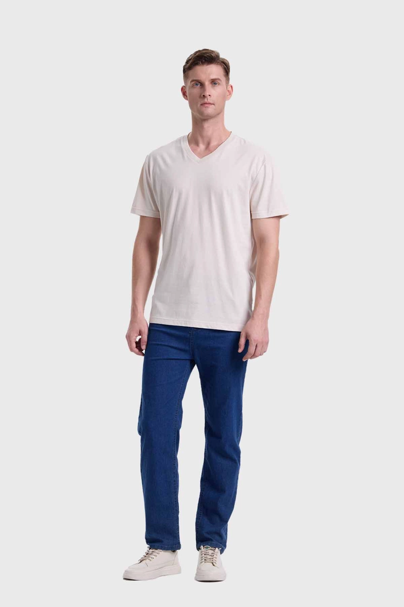 POLERA HOMBRE BÁSICA BEIGE I FASHION'S PARK - 4