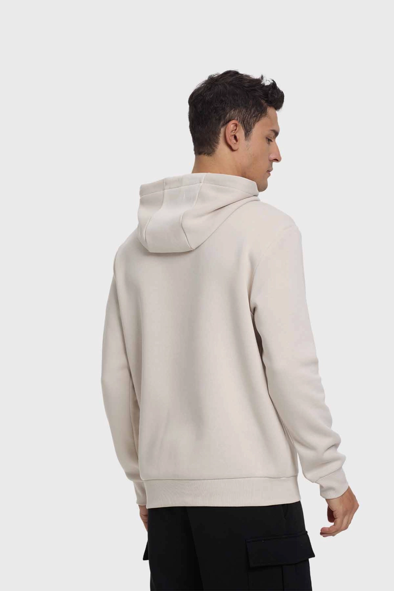 POLERÓN MANGA LARGA HOMBRE FASHION'S PARK BEIGE HOODIE BÁSICO - 3