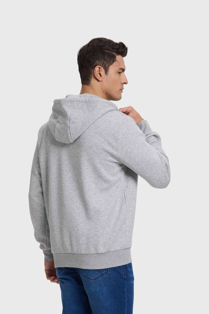 POLERÓN HOMBRE FASHION'S PARK GRIS MELANGE FULL ZIPPER - 3