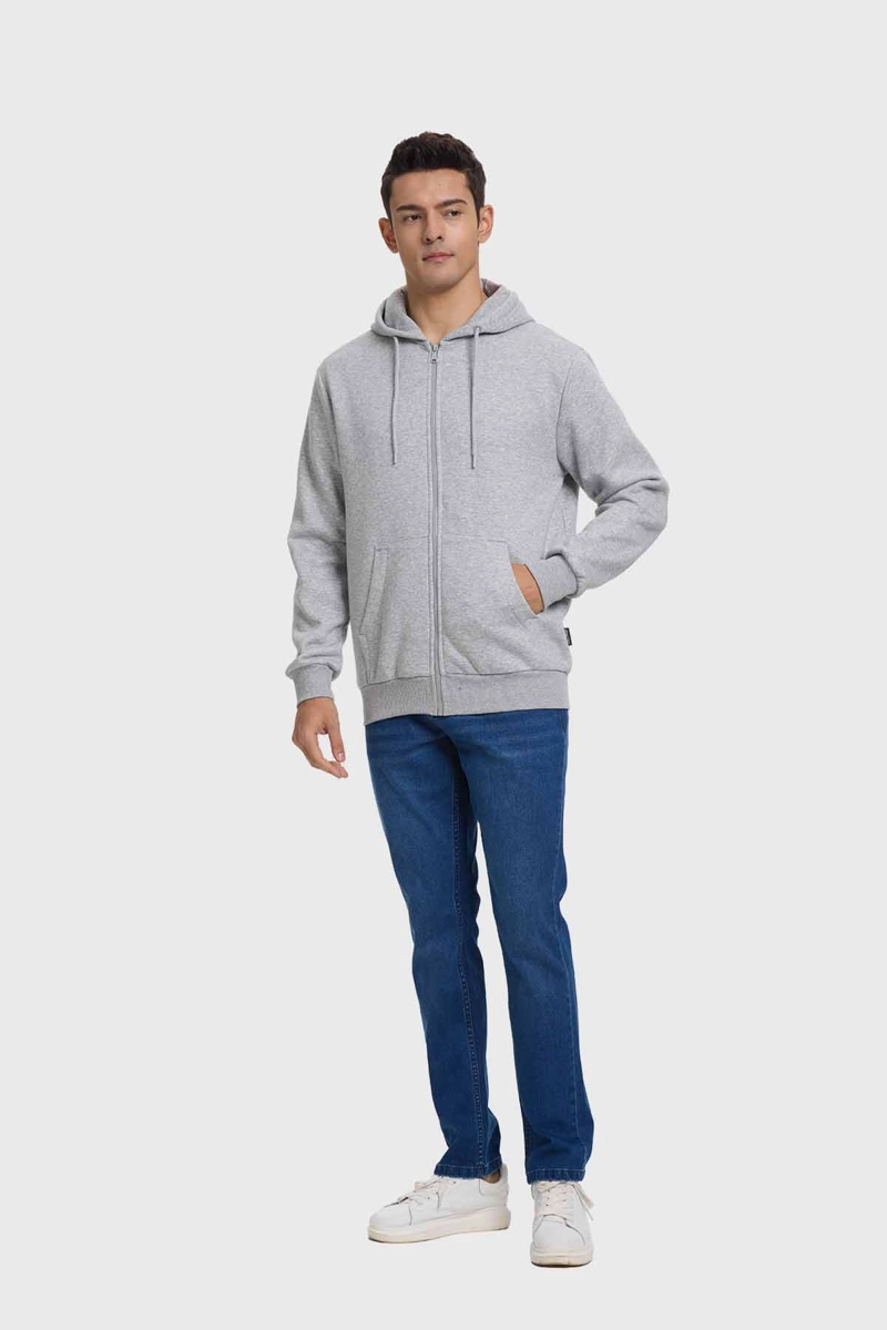 POLERÓN HOMBRE FASHION'S PARK GRIS MELANGE FULL ZIPPER - 4