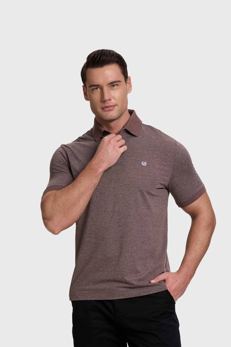 POLERA HOMBRE FASHION'S PARK BEIGE CUELLO CONTRASTE KAKI - 2