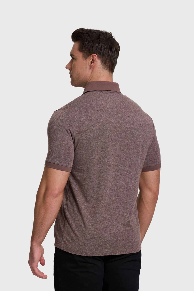 POLERA HOMBRE FASHION'S PARK BEIGE CUELLO CONTRASTE KAKI - 3