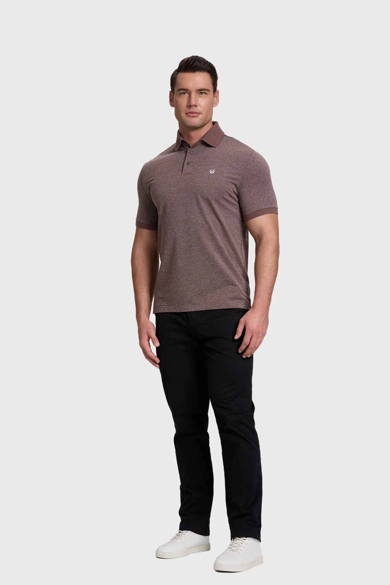 POLERA HOMBRE FASHION'S PARK BEIGE CUELLO CONTRASTE KAKI - 4