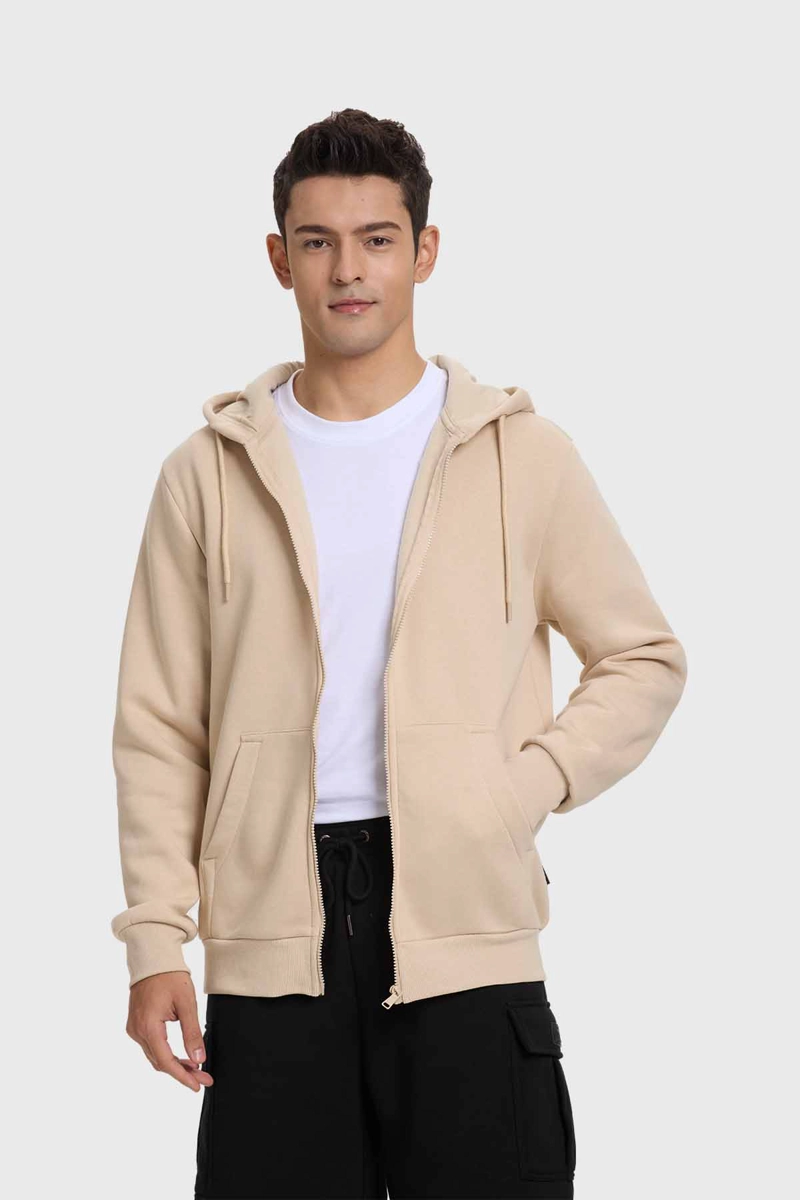 POLERÓN HOMBRE FASHION'S PARK BEIGE FULL ZIPPER - 1