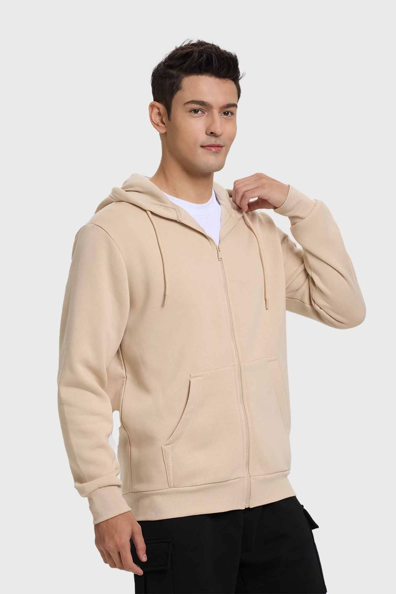 POLERÓN HOMBRE FASHION'S PARK BEIGE FULL ZIPPER - 2
