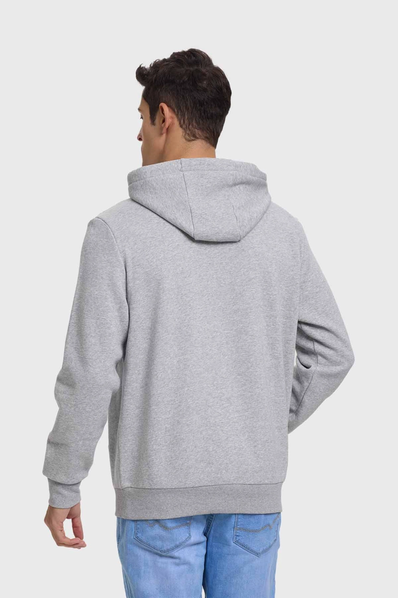 POLERÓN HOMBRE FASHION'S PARK GRIS MELANGE HOODIE BÁSICO - 3