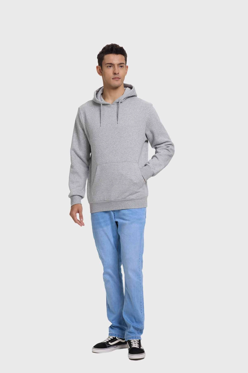POLERÓN HOMBRE FASHION'S PARK GRIS MELANGE HOODIE BÁSICO - 4