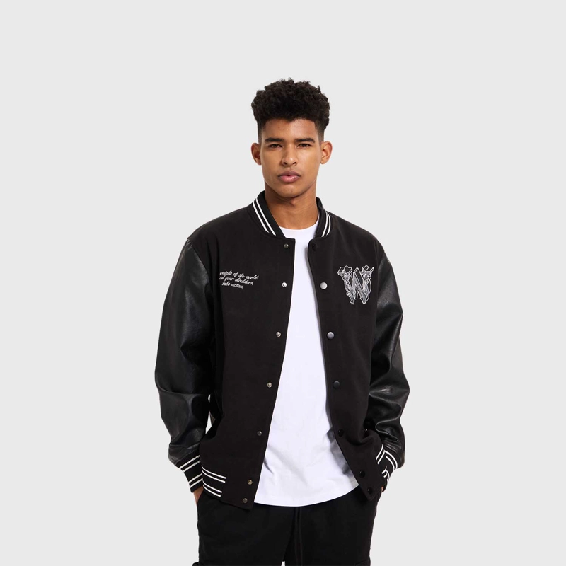CHAQUETA HOMBRE VARSITY NEGRO II FSP FASHION'S PARK - 2