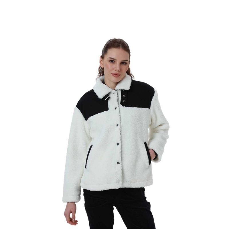 POLAR MUJER PELUDO APLICACIÓN COTELÉ CRUDO - 1