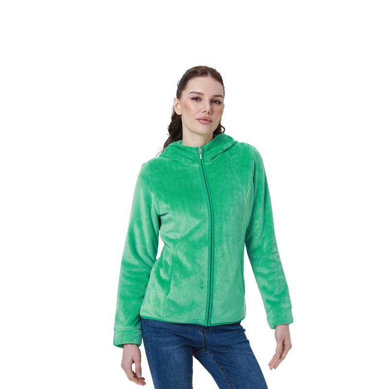 POLAR MUJER BÁSICO FULL ZIPPER VERDE - 1