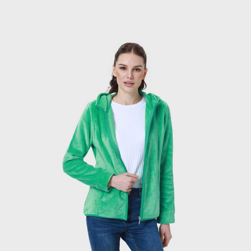 POLAR MUJER BÁSICO FULL ZIPPER VERDE - 2