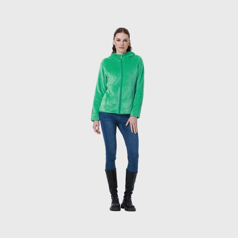 POLAR MUJER BÁSICO FULL ZIPPER VERDE - 4