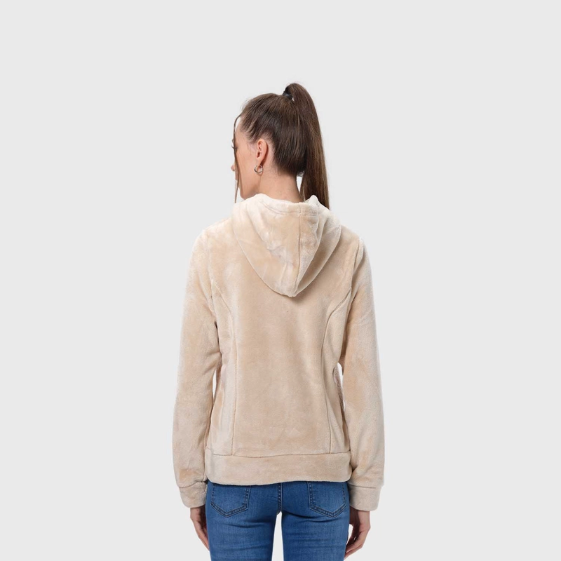POLAR MUJER FULL ZIPPER ENTALLADO BEIGE - 3