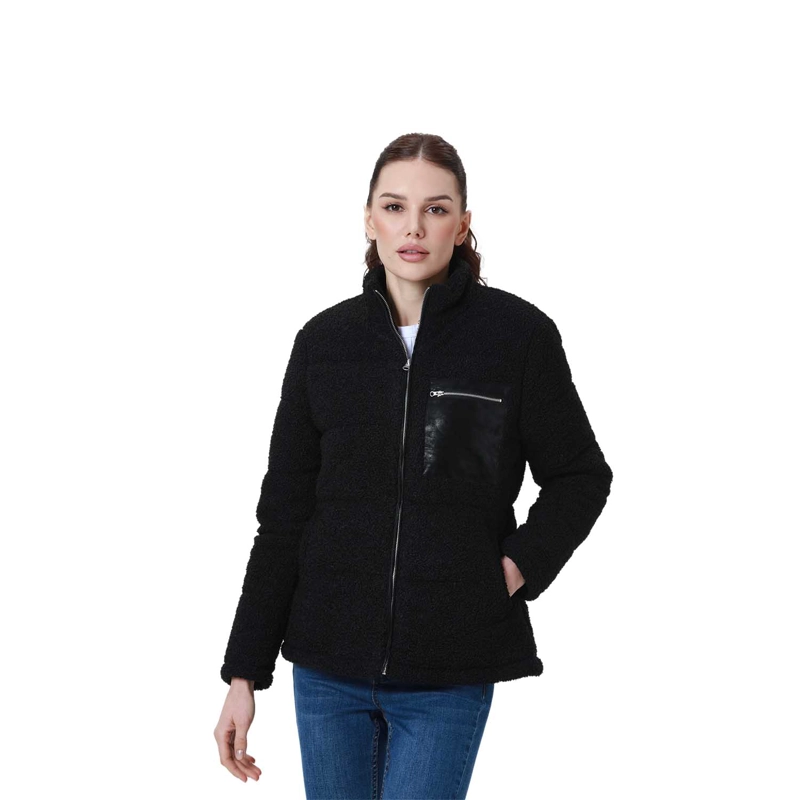 POLAR MUJER TIPO CHAQUETA PUFFA NEGRO II FSP - 1