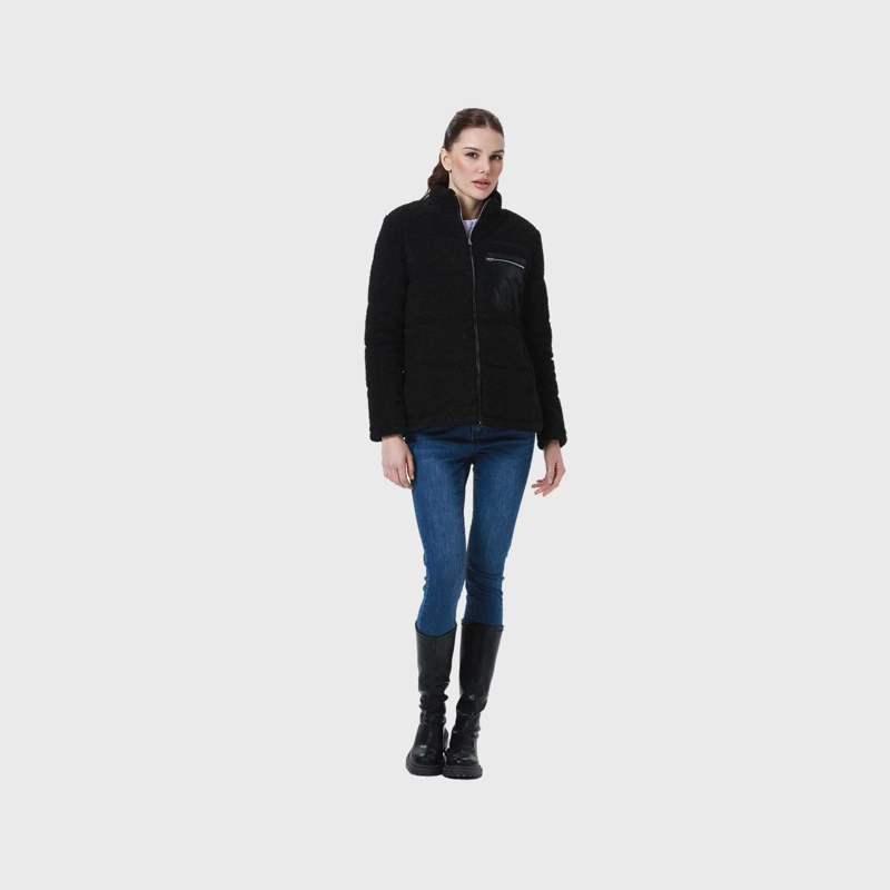 POLAR MUJER TIPO CHAQUETA PUFFA NEGRO II FSP - 4