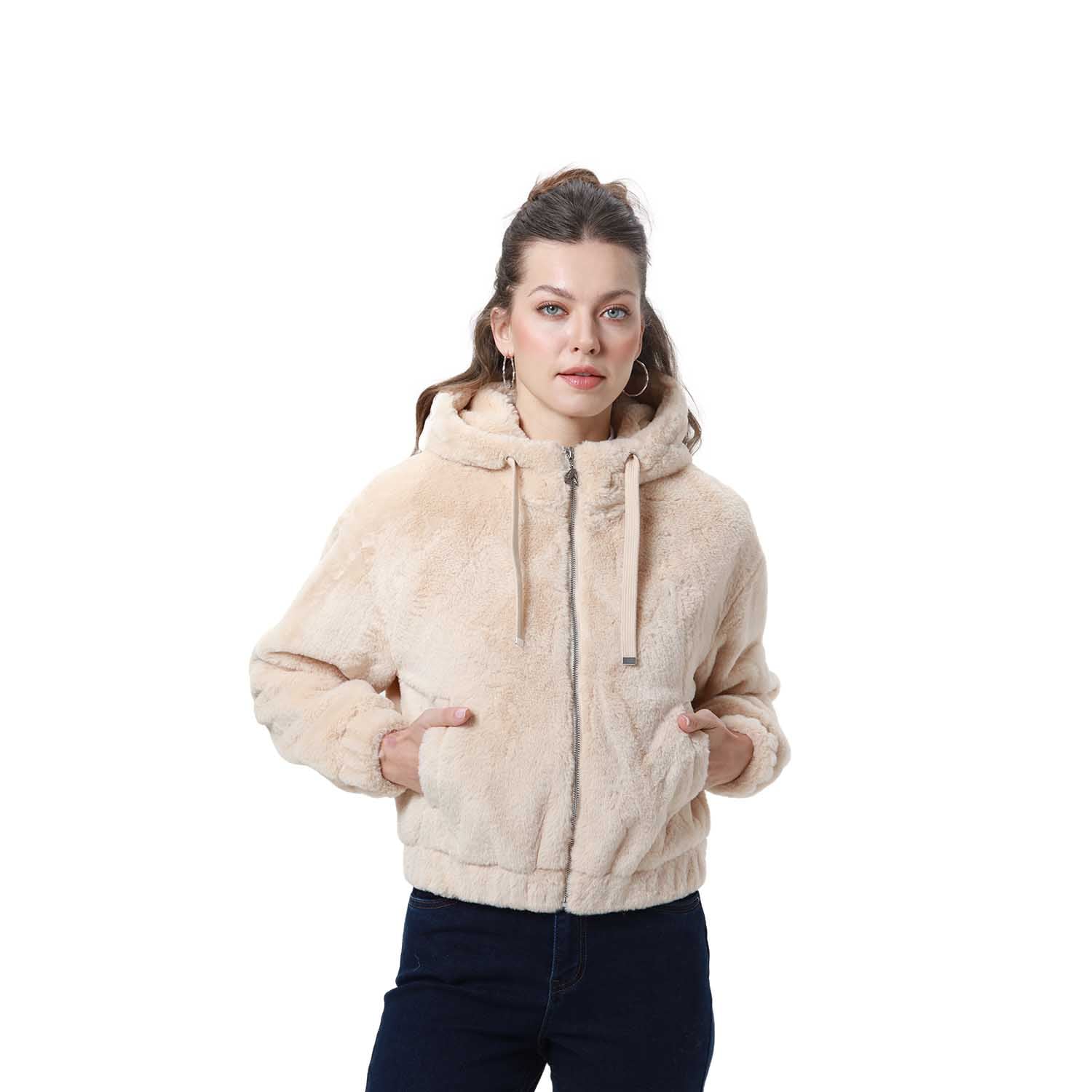 CHAQUETA MUJER POLAR BEIGE - 1