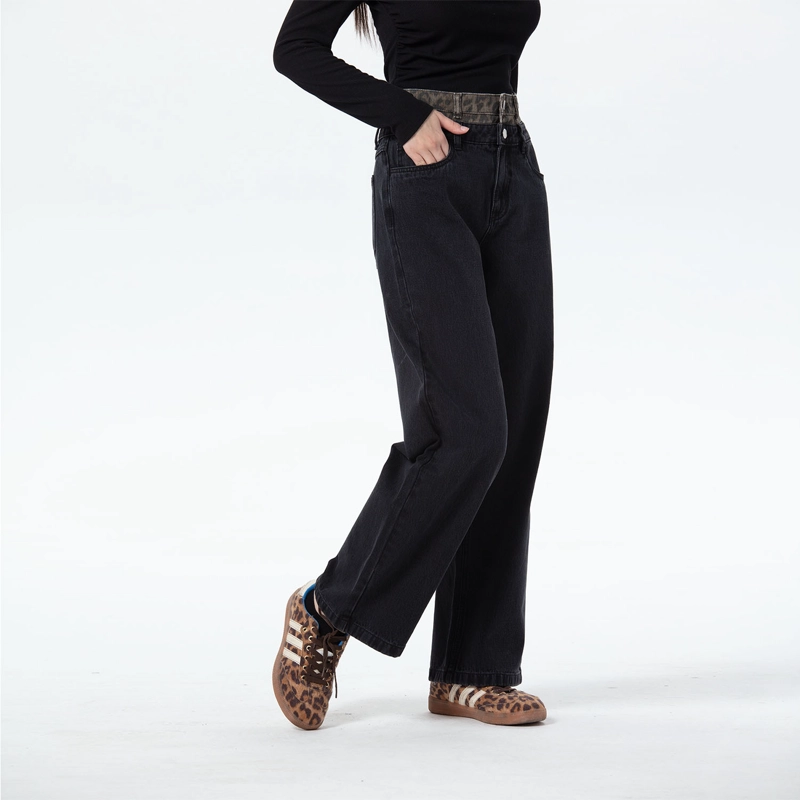 JEANS MUJER CINTURA CALCE RECTO NEGRO - 2