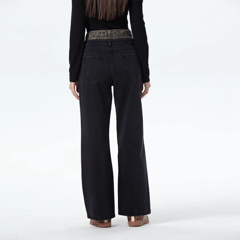 JEANS MUJER CINTURA CALCE RECTO NEGRO - 3