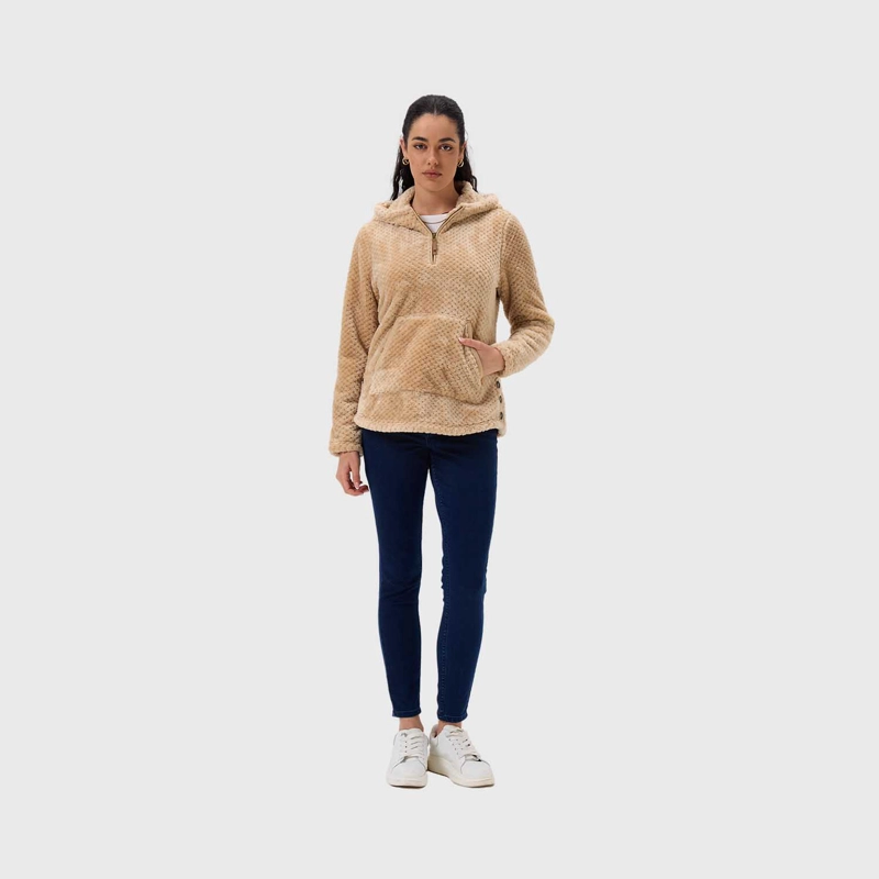 POLAR MUJER BÁSICO BEIGE OSCURO - 4