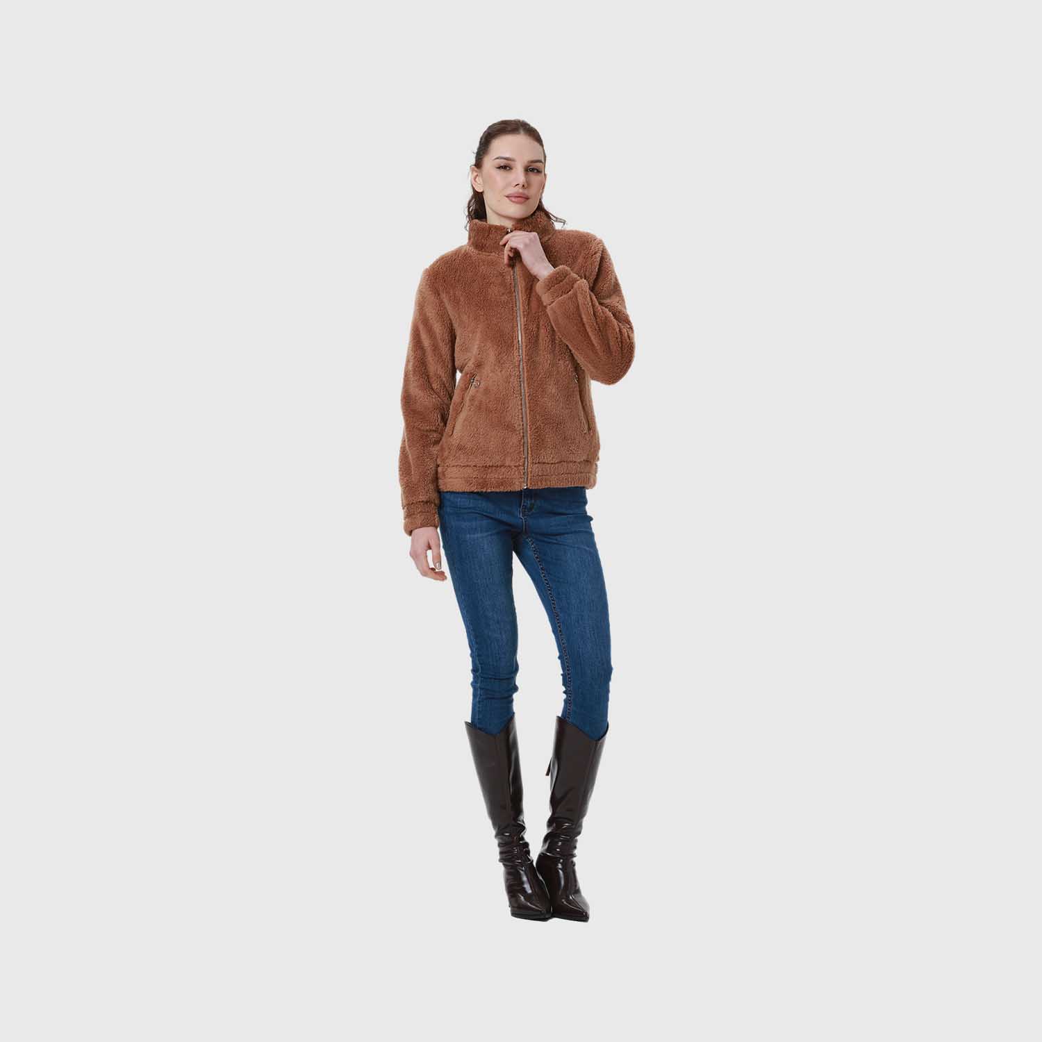 POLAR MUJER FULL ZIPPER CAFÉ I - 4