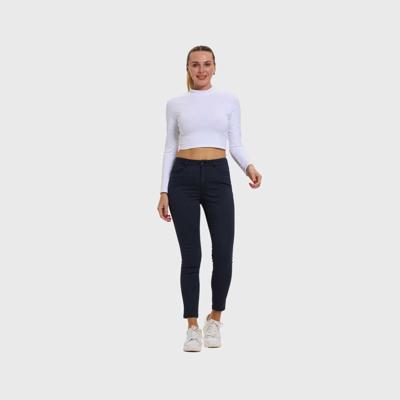 JEANS MUJER SUPER SKINNY COLOR AZUL MARINO - 4