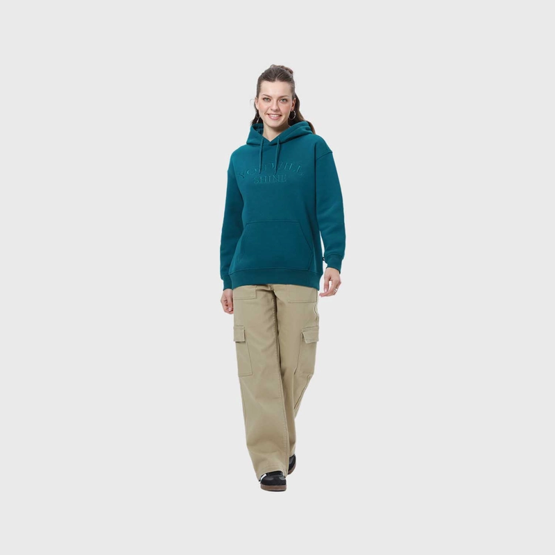 POLERÓN MUJER CANGURO PRINT VERDE ESMERALDA - 4