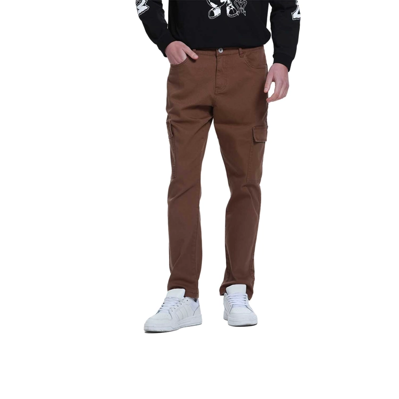 JEANS HOMBRE SLIM CARGO COLOR CAFE - 1