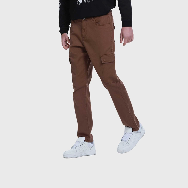 JEANS HOMBRE SLIM CARGO COLOR CAFE - 2