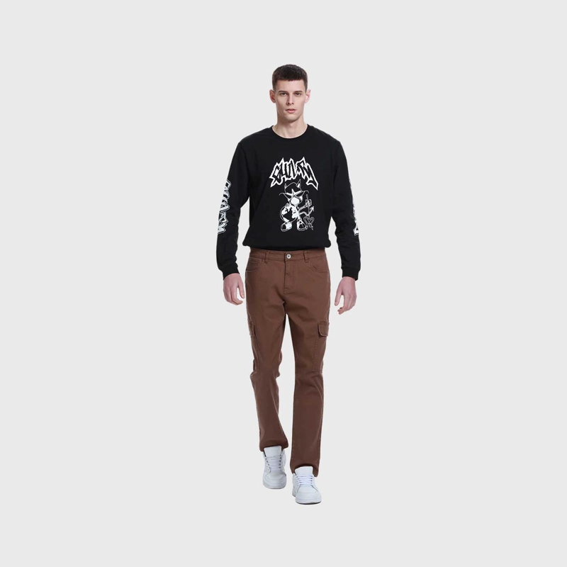 JEANS HOMBRE SLIM CARGO COLOR CAFE - 4