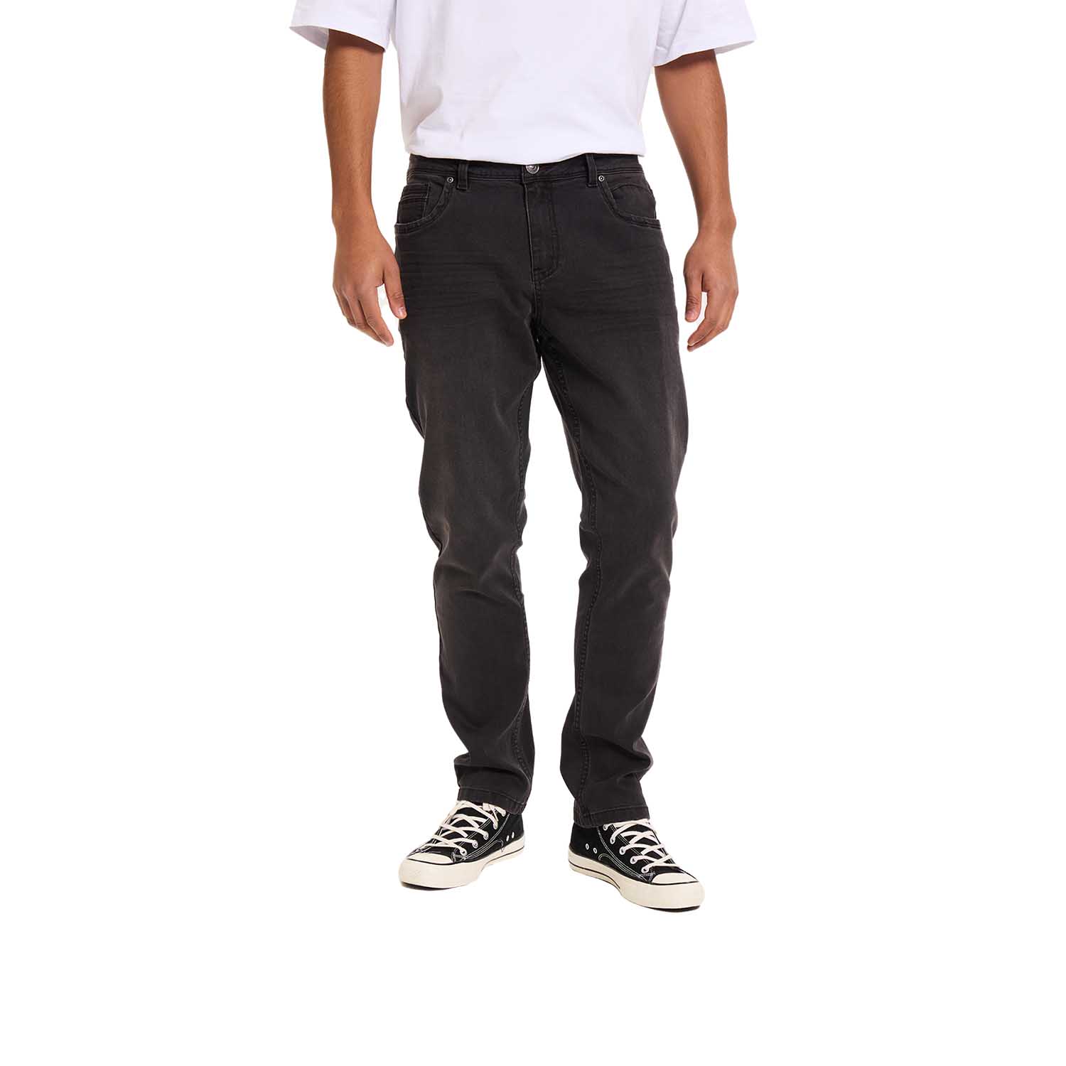 JEANS HOMBRE SLIM LISO GRIS OSCURO - 1