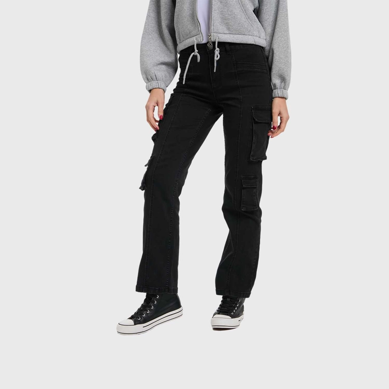 JEANS MUJER DENIM CALCE RECTO NEGRO - 2
