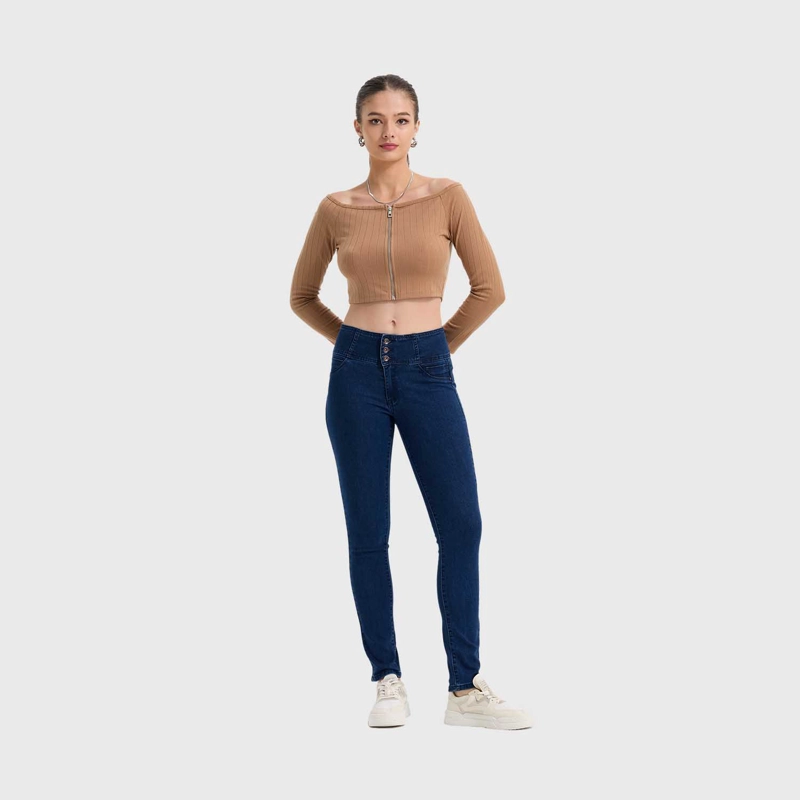 JEANS MUJER MODELO CASTILLA AZUL OSCURO - 4