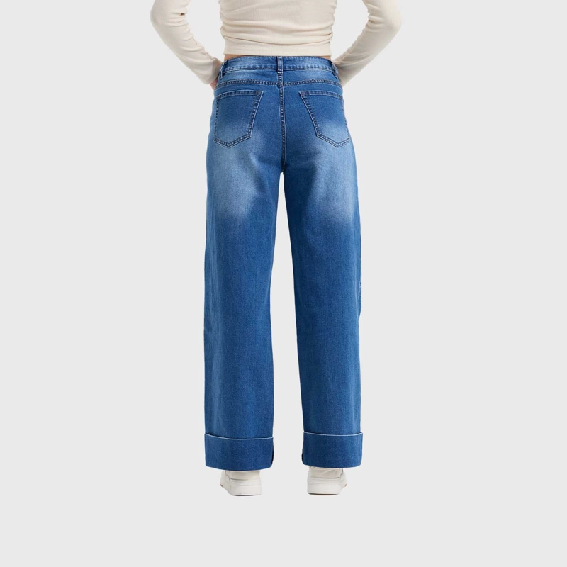 JEANS MUJER WIDE LEG BASTA AZUL - 3