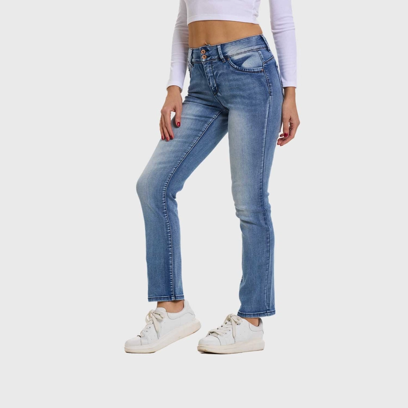 JEANS MUJER FLO RECTO AZUL - 2
