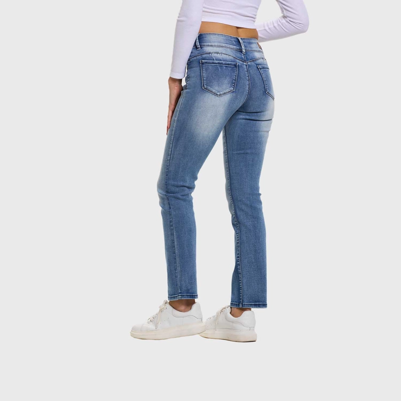 JEANS MUJER FLO RECTO AZUL - 3