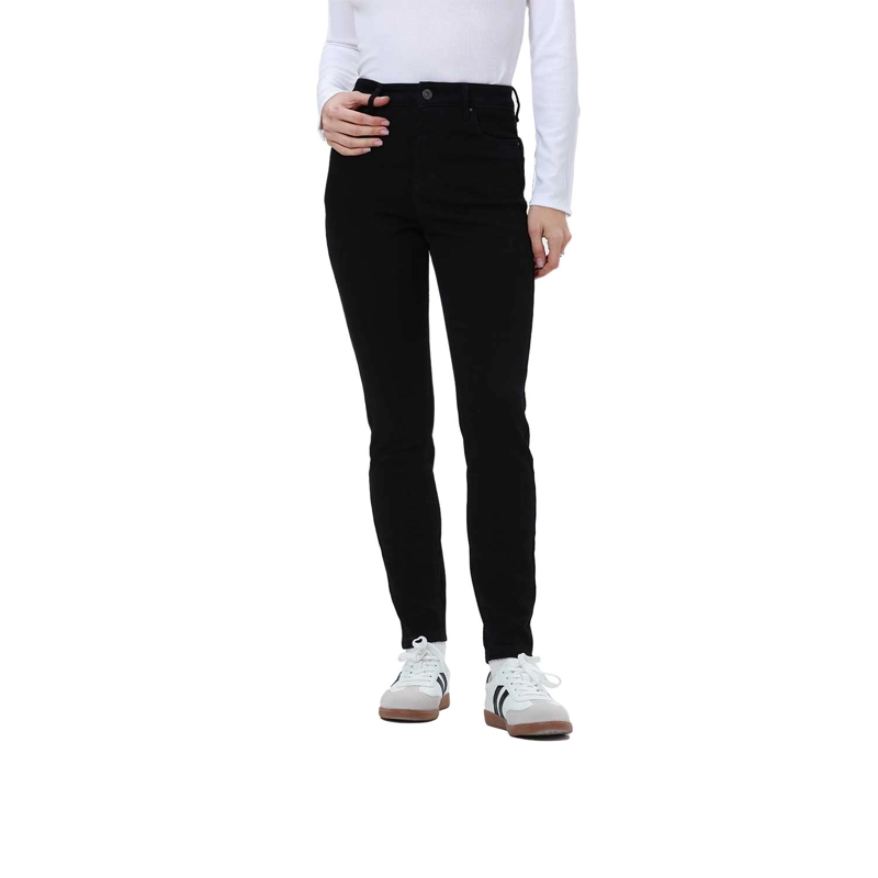 JEANS MUJER SKINNY CON POLAR NEGRO - 1