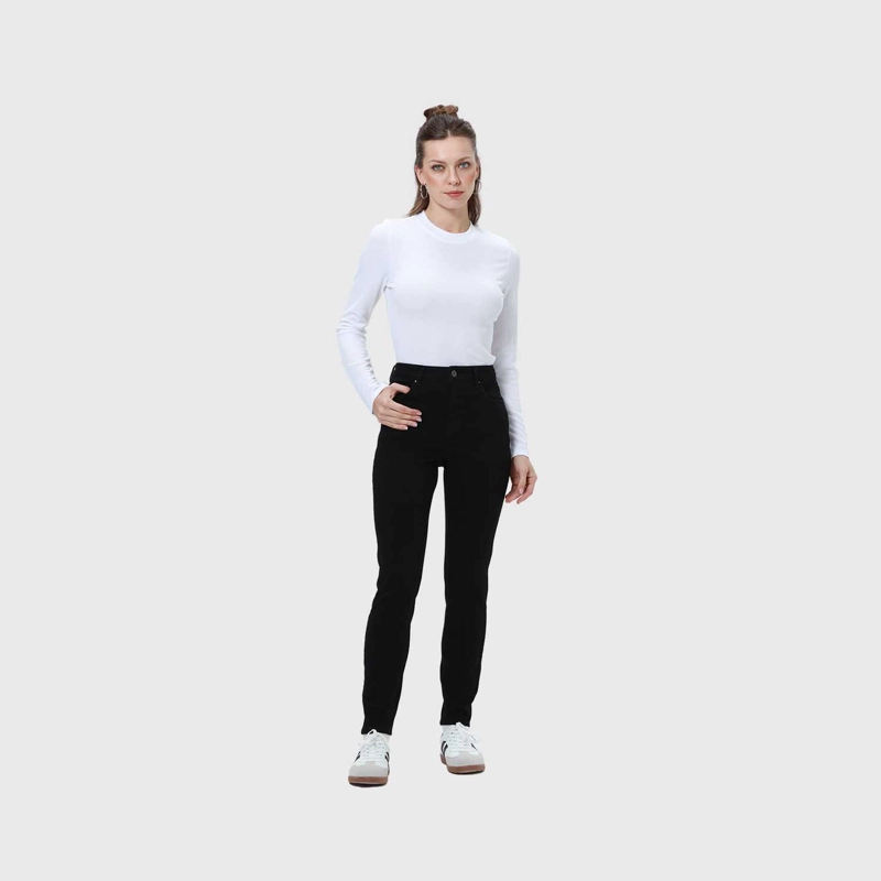 JEANS MUJER SKINNY CON POLAR NEGRO - 4