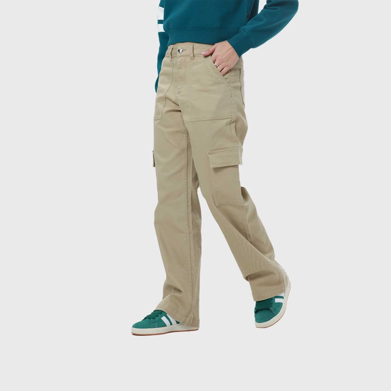 JEANS MUJER COLOR CALCE RECTO CAMEL - 2